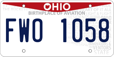 OH license plate FWO1058