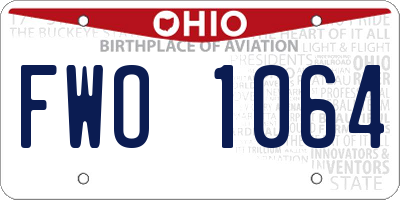 OH license plate FWO1064
