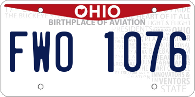OH license plate FWO1076