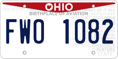 OH license plate FWO1082