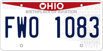 OH license plate FWO1083