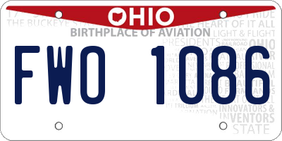 OH license plate FWO1086