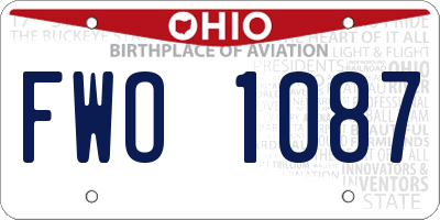 OH license plate FWO1087