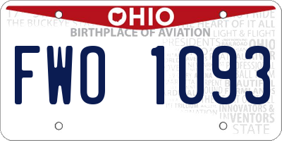 OH license plate FWO1093