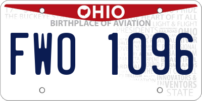 OH license plate FWO1096