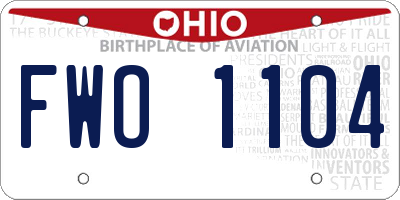 OH license plate FWO1104