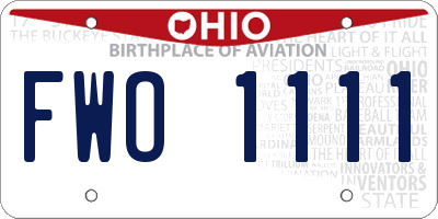 OH license plate FWO1111