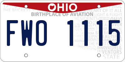 OH license plate FWO1115