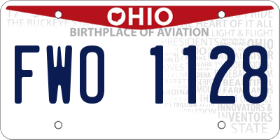 OH license plate FWO1128