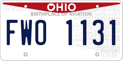OH license plate FWO1131