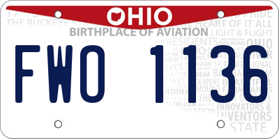 OH license plate FWO1136