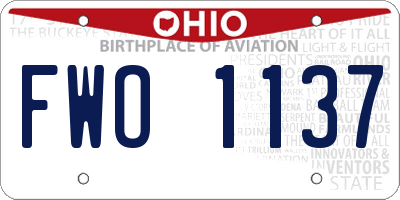 OH license plate FWO1137