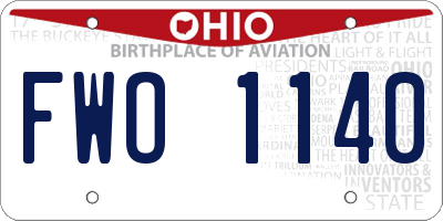 OH license plate FWO1140