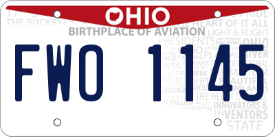 OH license plate FWO1145