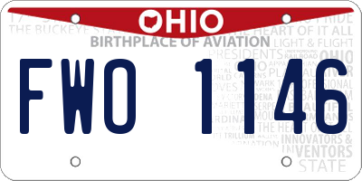 OH license plate FWO1146