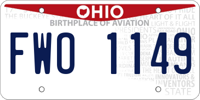 OH license plate FWO1149