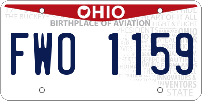 OH license plate FWO1159