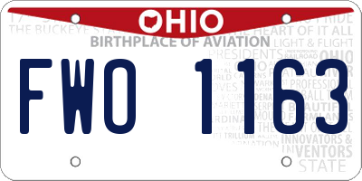OH license plate FWO1163