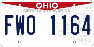 OH license plate FWO1164