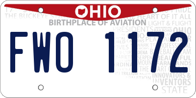 OH license plate FWO1172