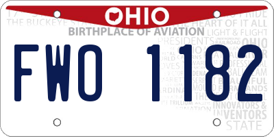 OH license plate FWO1182