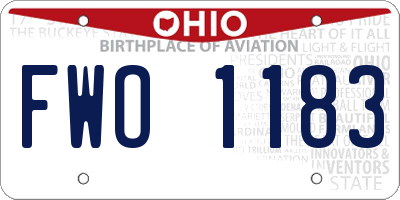 OH license plate FWO1183