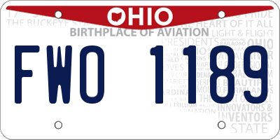 OH license plate FWO1189