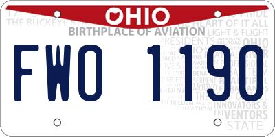 OH license plate FWO1190