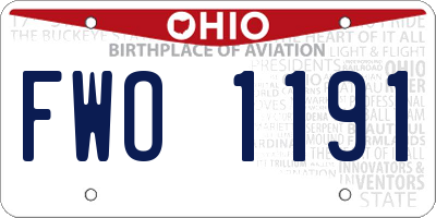 OH license plate FWO1191