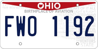 OH license plate FWO1192