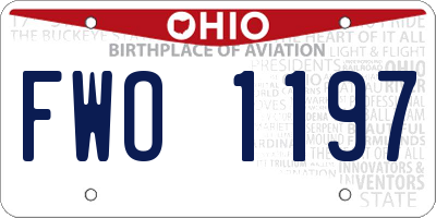 OH license plate FWO1197