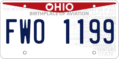 OH license plate FWO1199