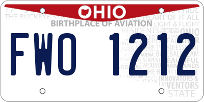 OH license plate FWO1212