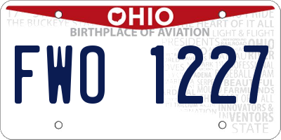 OH license plate FWO1227