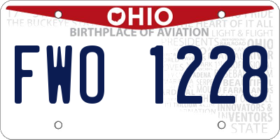 OH license plate FWO1228