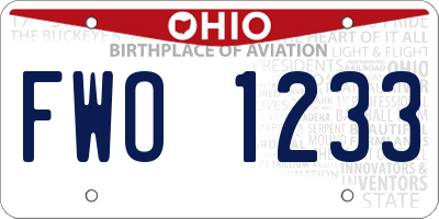OH license plate FWO1233