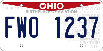 OH license plate FWO1237