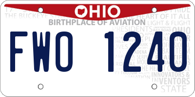OH license plate FWO1240