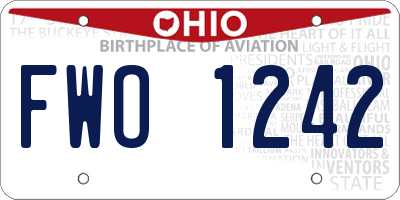 OH license plate FWO1242