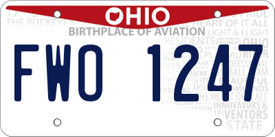 OH license plate FWO1247