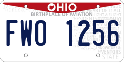 OH license plate FWO1256