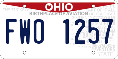 OH license plate FWO1257