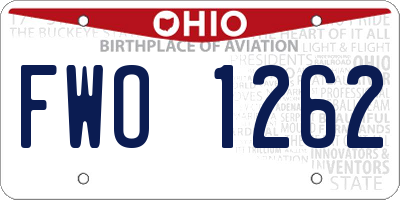 OH license plate FWO1262