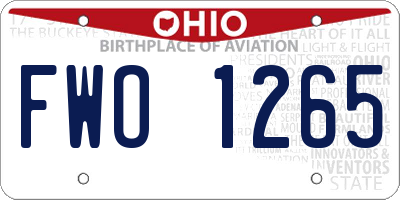 OH license plate FWO1265