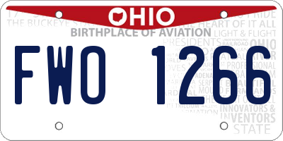 OH license plate FWO1266