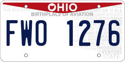 OH license plate FWO1276