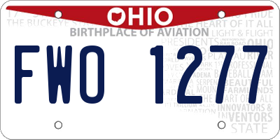 OH license plate FWO1277