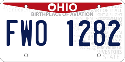 OH license plate FWO1282