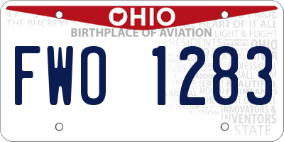 OH license plate FWO1283