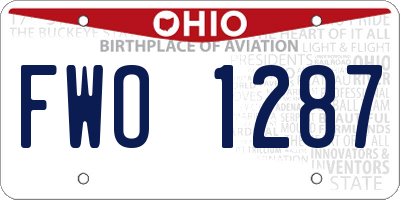 OH license plate FWO1287